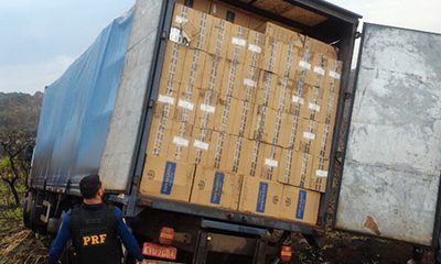 PRF apreende 400 mil maços de cigarros do Paraguai na BR-262