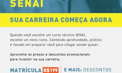 O SENAI Araxá está com inscrições abertas para pré-matrículas dos Cursos Técnico em Eletromecânica e Técnico em Eletrotécnica