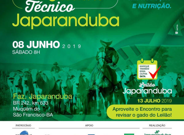 ‘Encontro Técnico Japaranduba’ será realizado no próximo sábado (8)