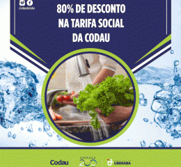 Tarifa social da Codau terá 80% de desconto a partir de janeiro