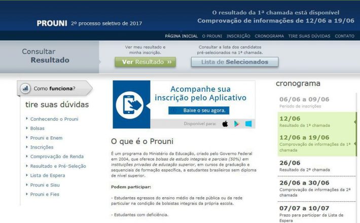 Prouni disponibilizará 167.789 bolsas em 1.061 instituições privadas