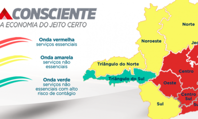 Mais duas regiões do Estado regridem para a onda vermelha do Minas Consciente