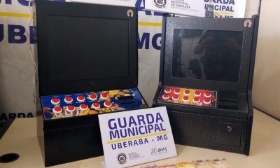 Ao verificar denúncia de aglomeração, Guarda Municipal apreende máquinas caça-níqueis em Uberaba