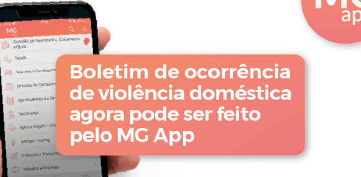 Violência doméstica já pode ser registrada no MG app